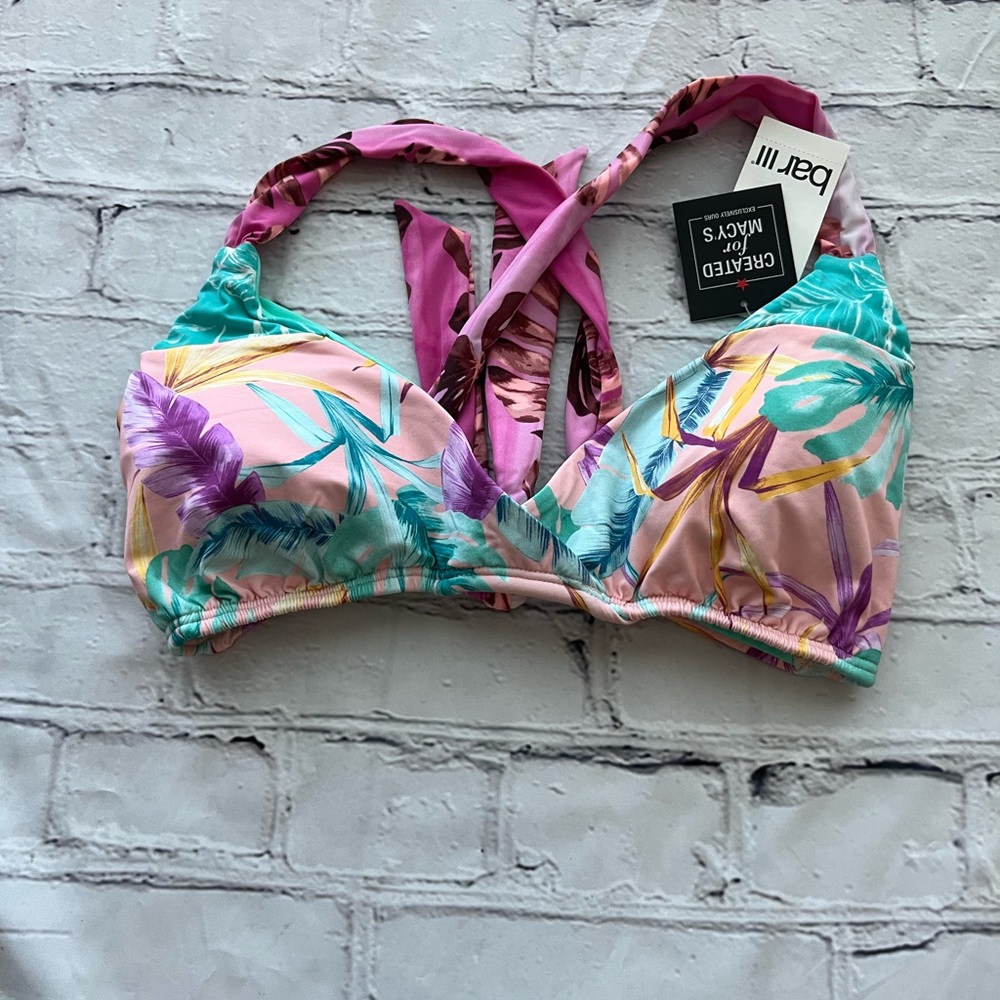 Bar III Multicolor Tropical Bikini Top